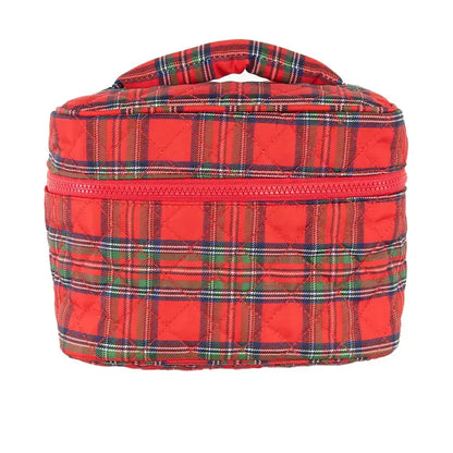 Plaid Holiday Makeup Bag