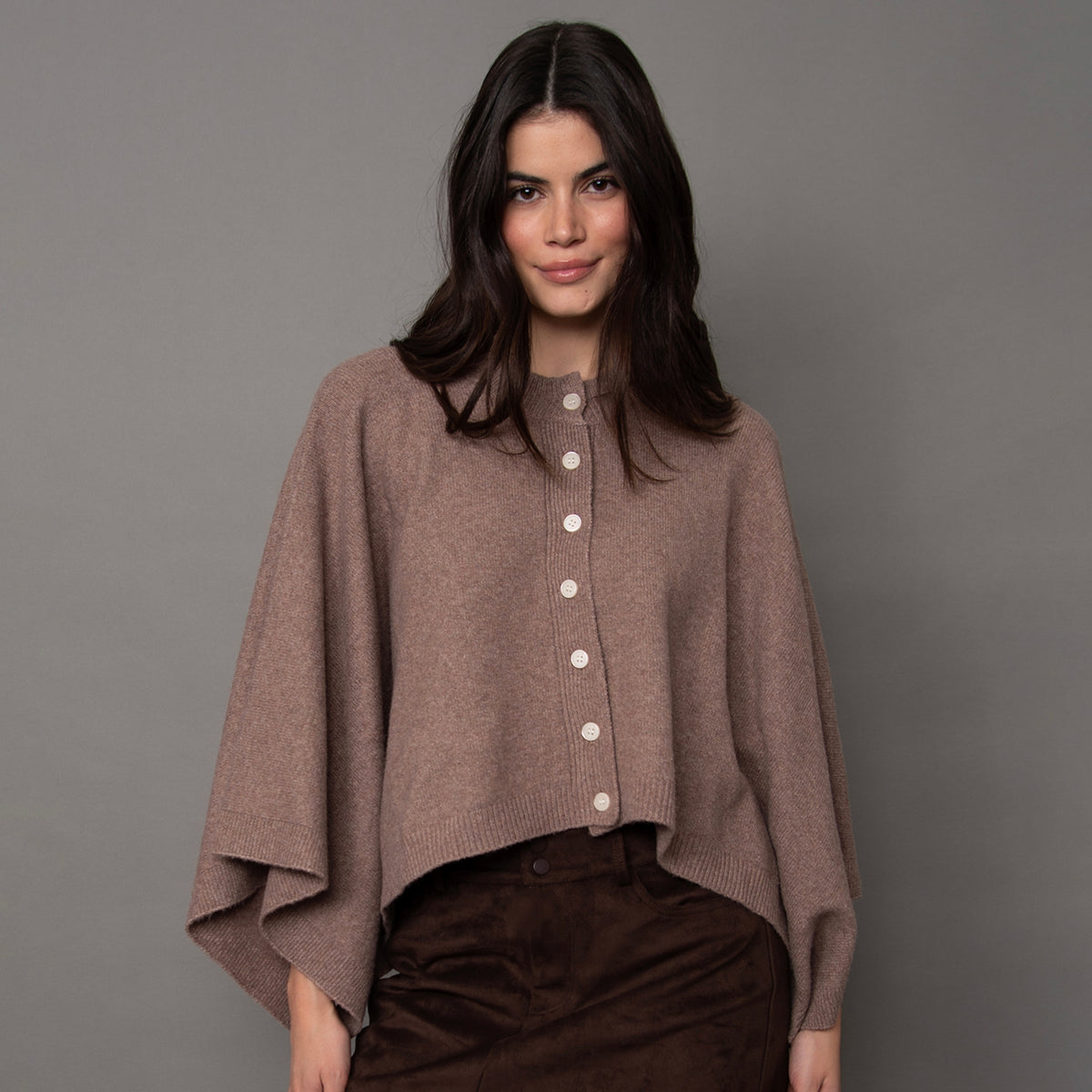 RD Style Constanza Button Front Poncho