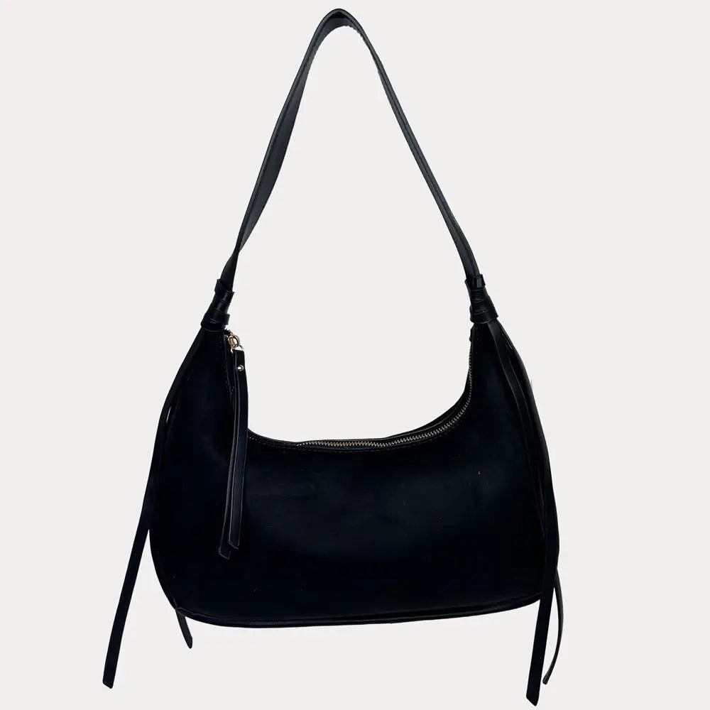 Ahdorned Sara Suede Shoulder Bag W/ Tassle