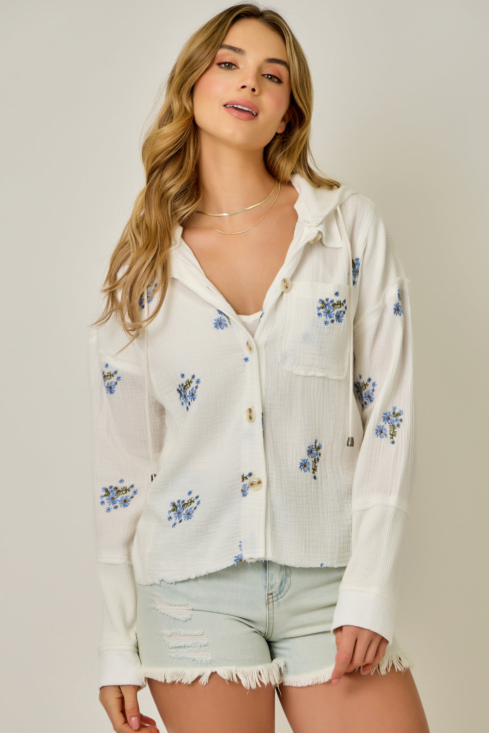 Washed Embroidered Hoodie Jkt