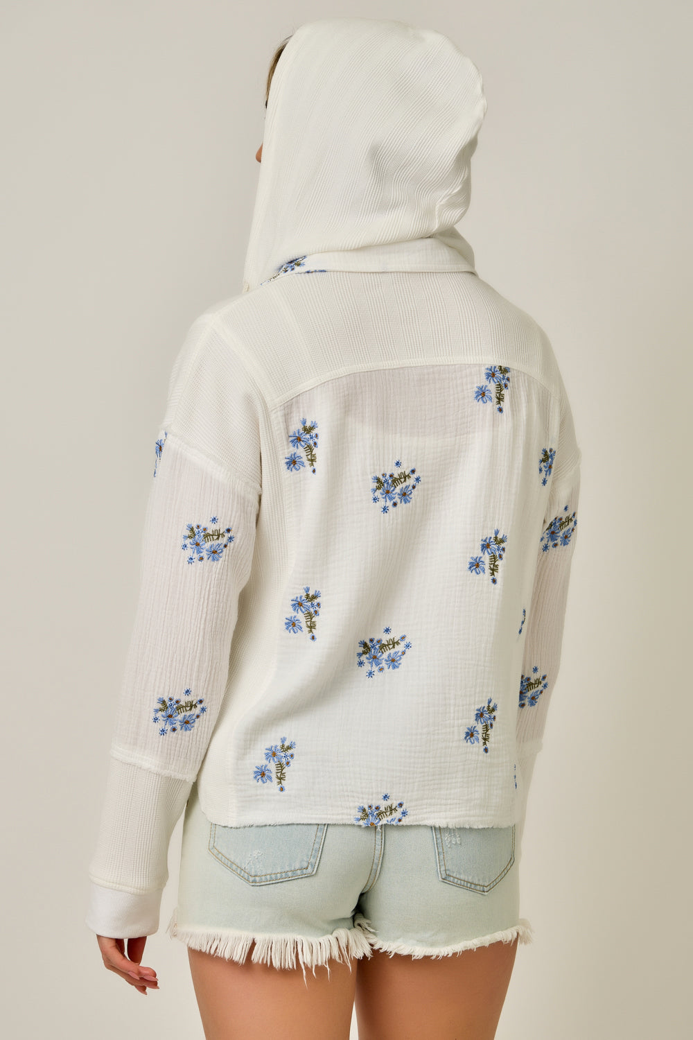 Washed Embroidered Hoodie Jkt