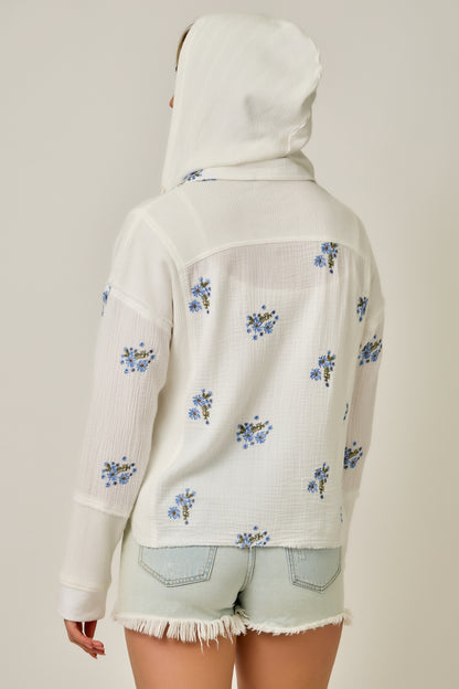 Washed Embroidered Hoodie Jkt