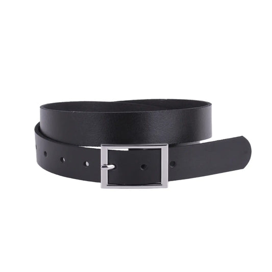 Classic Rectangle Buckle Leather Belt