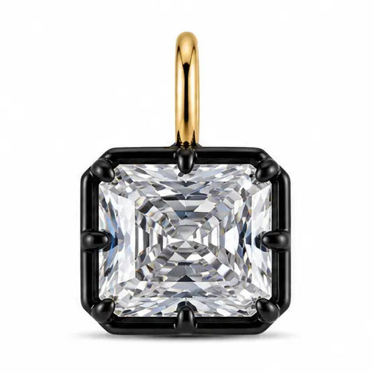 Sahira Georgian Bezel Emerald Cut Charm on Silk Rope Necklace