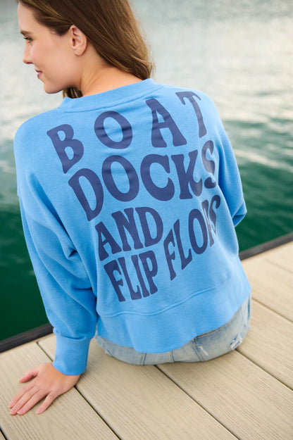 Shiraleah " Boat Docks and Flip Flops" Sweatshirt