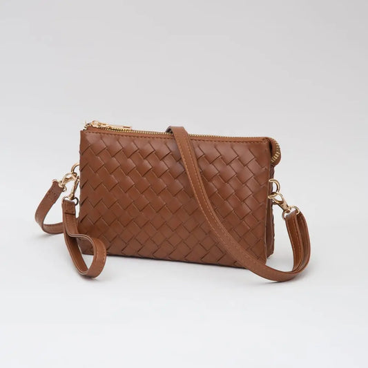 The Kate Woven 3 Compartment Wristlet/ Crossbody Bag