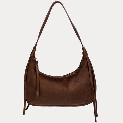 Ahdorned Sara Suede Shoulder Bag W/ Tassle
