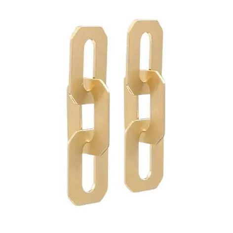 Brushed Gold Chunky Link Earring