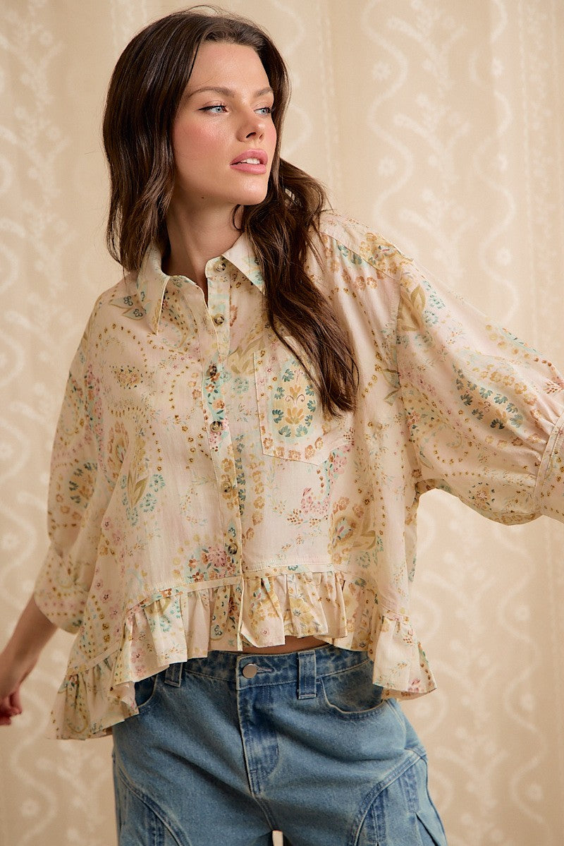 Floral Peplum Blouse