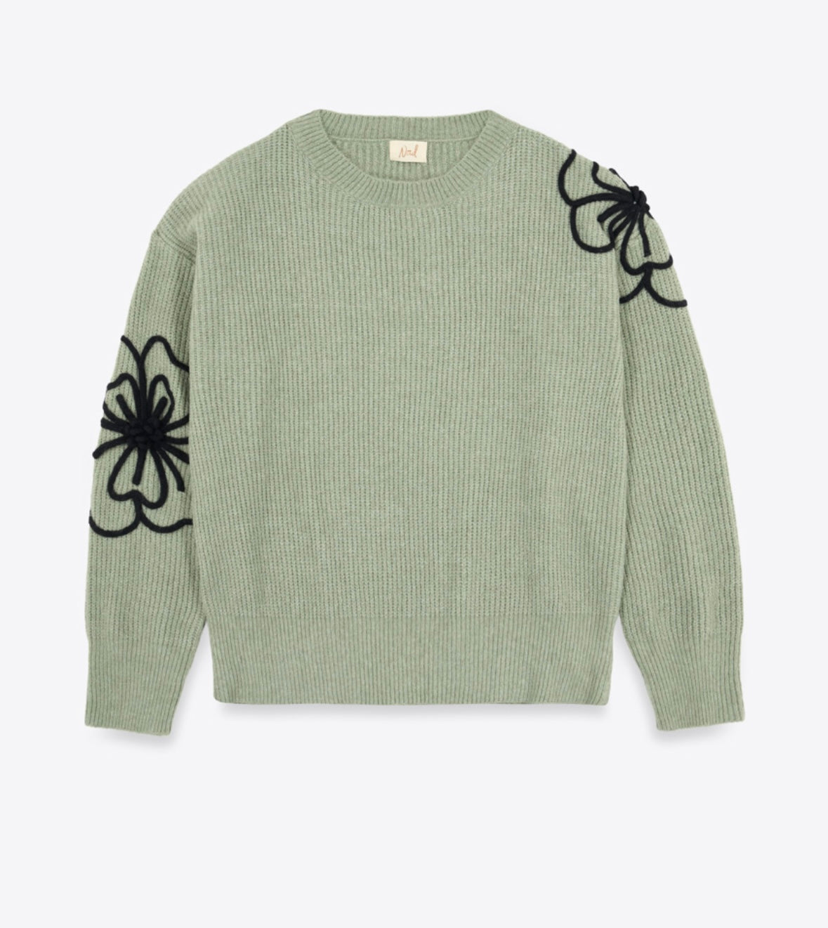 Embroidered crew neck sweater