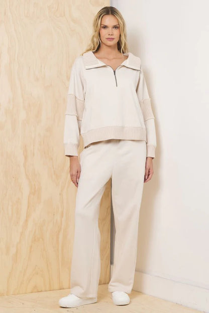 Vintage Havana Fleece 1/4 Zip Two Piece Set