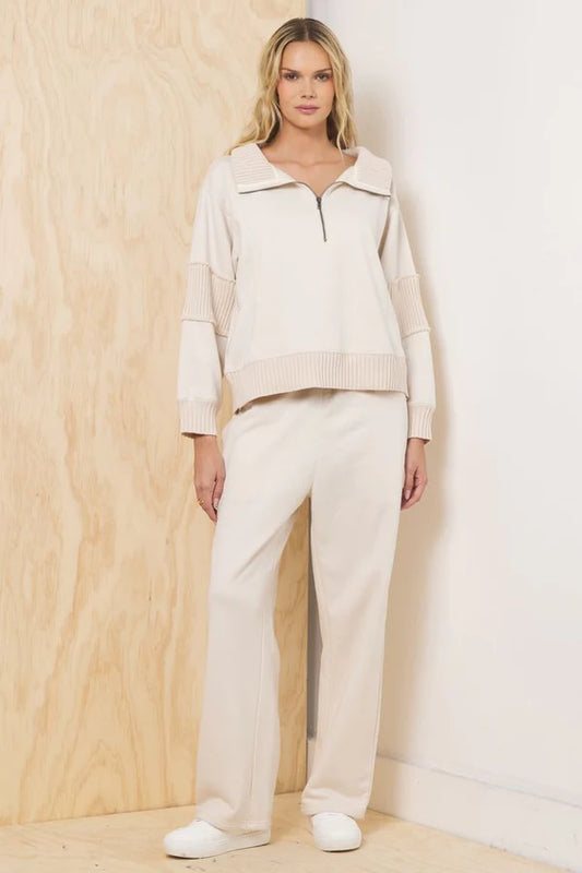 Vintage Havana Fleece 1/4 Zip Two Piece Set