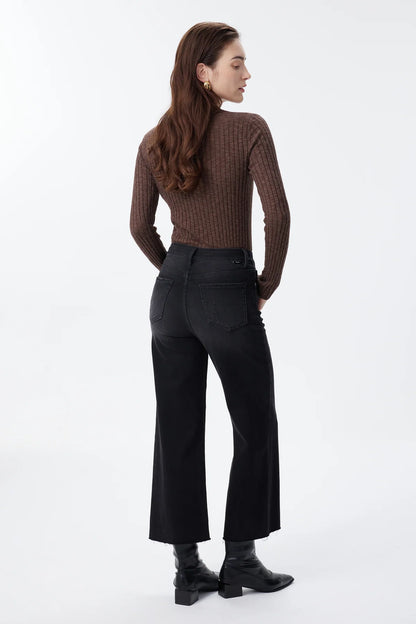 Bayeas High Rise Wide Leg Distressed Denim