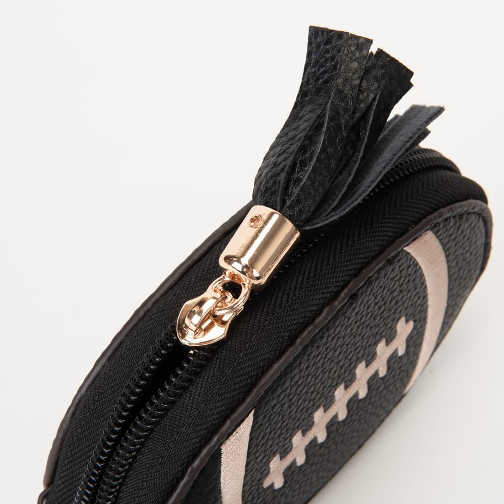 Football Wristlet Coin Pouch W/ Tassel
