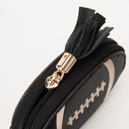 Football Wristlet Coin Pouch W/ Tassel