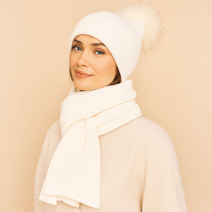 Ribbed Scarf and Hat Set