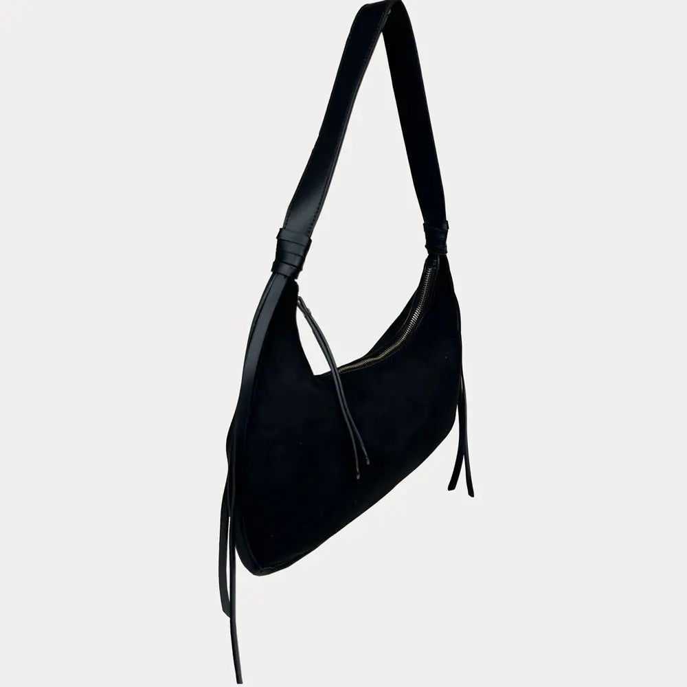 Ahdorned Sara Suede Shoulder Bag W/ Tassle