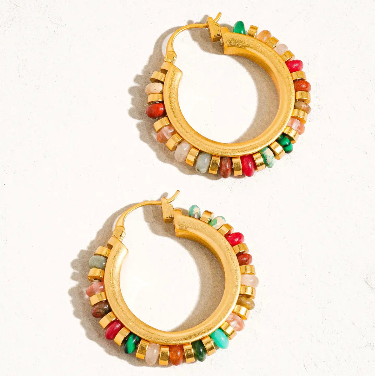 Capri Color Beaded Resort Hoop Earrings