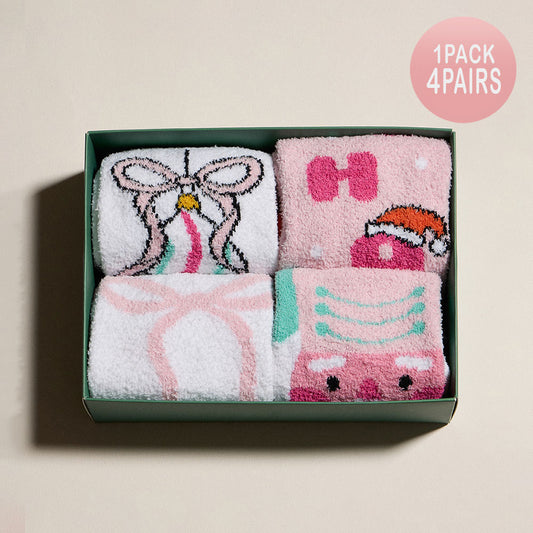 Nutcracker Set of 4 Fuzzy Socks