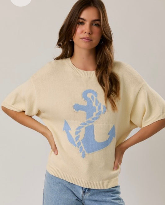 Anchor Short Sleeve Sweater
