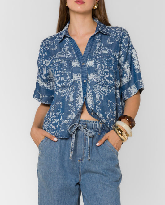 Velvet Heart Brandon Bandana Print Shirt