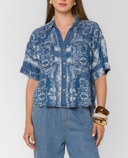 Velvet Heart Brandon Bandana Print Shirt