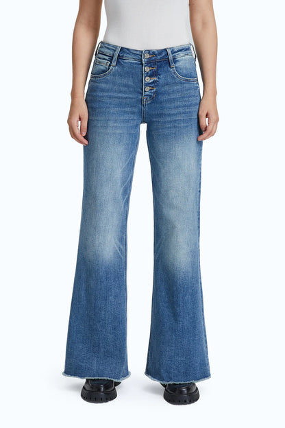 Bayeas High Rise Wide Leg W/ Frayed Hem