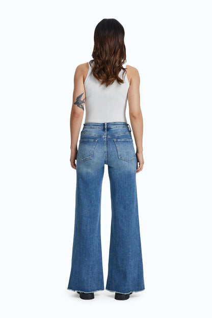Bayeas High Rise Wide Leg W/ Frayed Hem