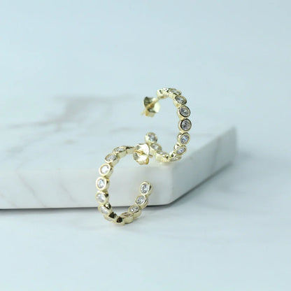 Chloe & Lois White CZ Hoop Earrings