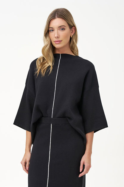 M Italy 3/4 sleeve knit sweater