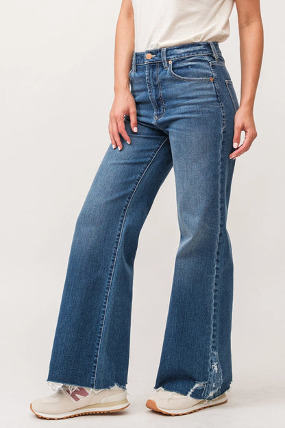 Dear John Fiona Wide Leg Raw Cut Hem Jean