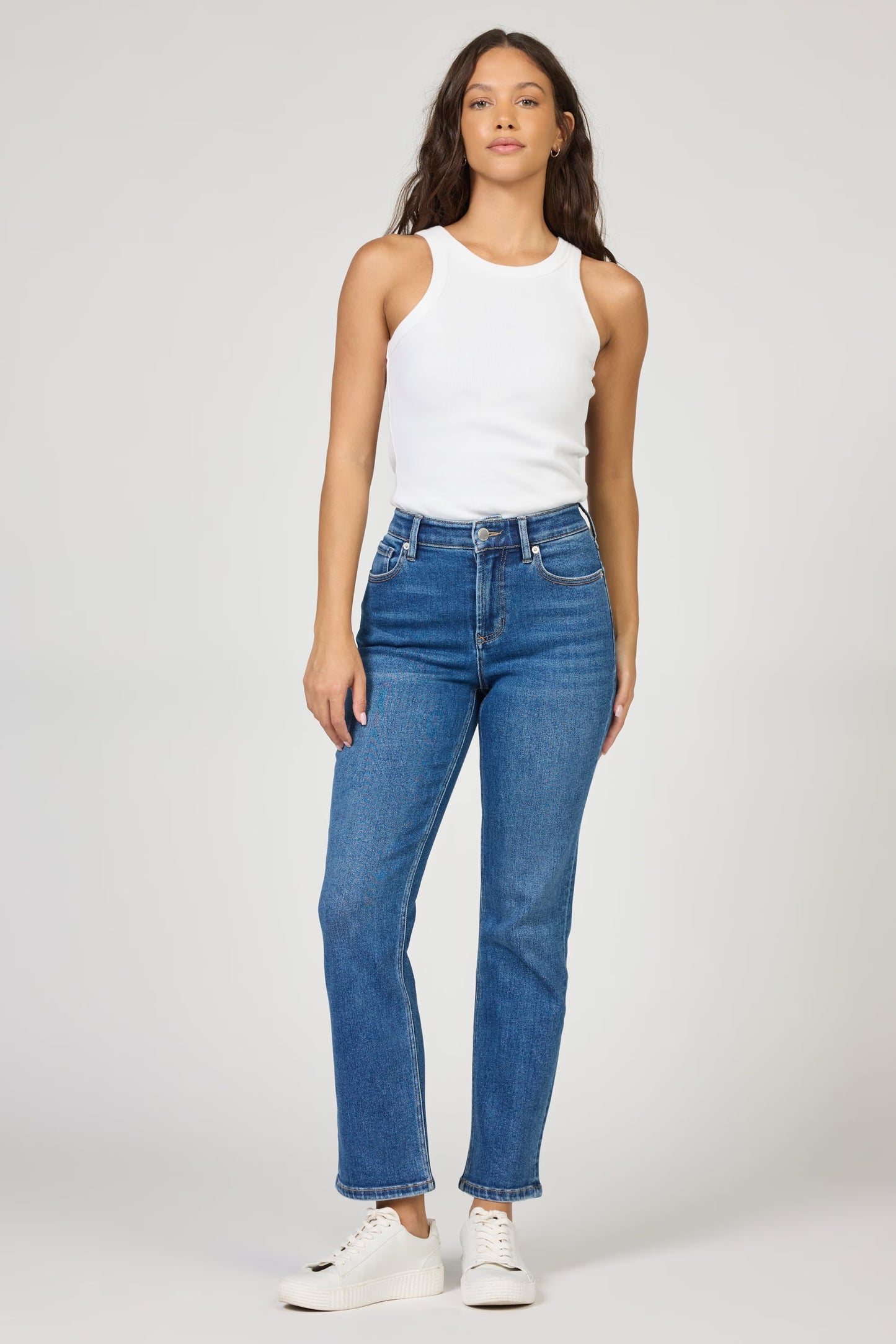 Dear John Anika Mid Rise Straight Leg Denim