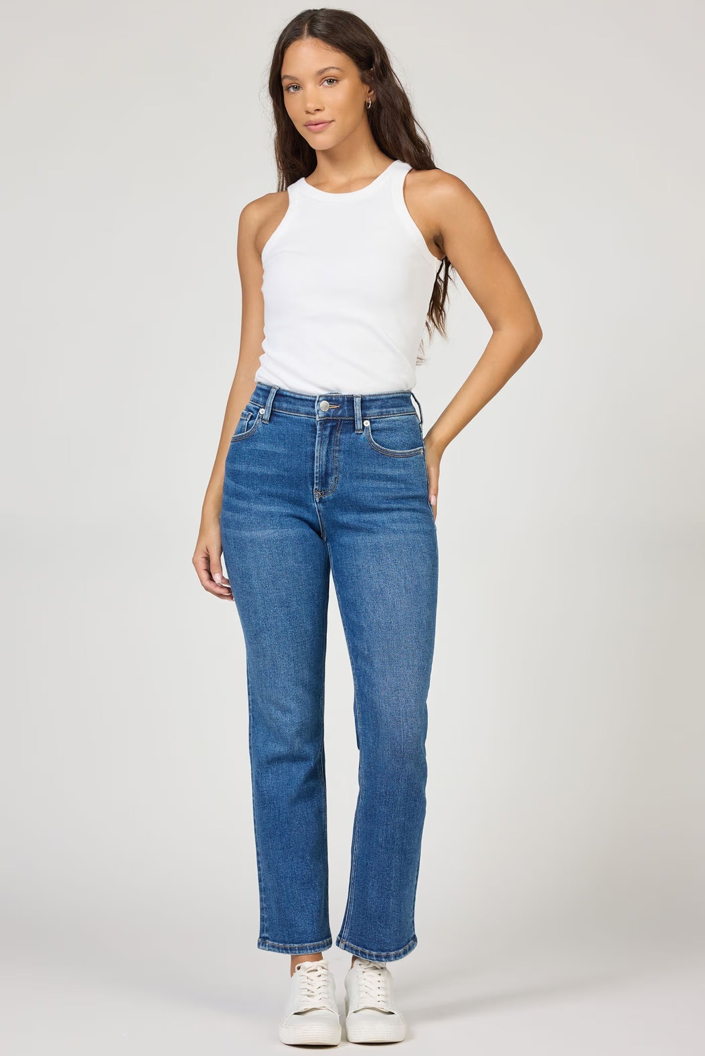 Dear John Anika Mid Rise Straight Leg Denim