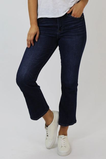 Dear John Jeanne High Rise Crop Flare Jean