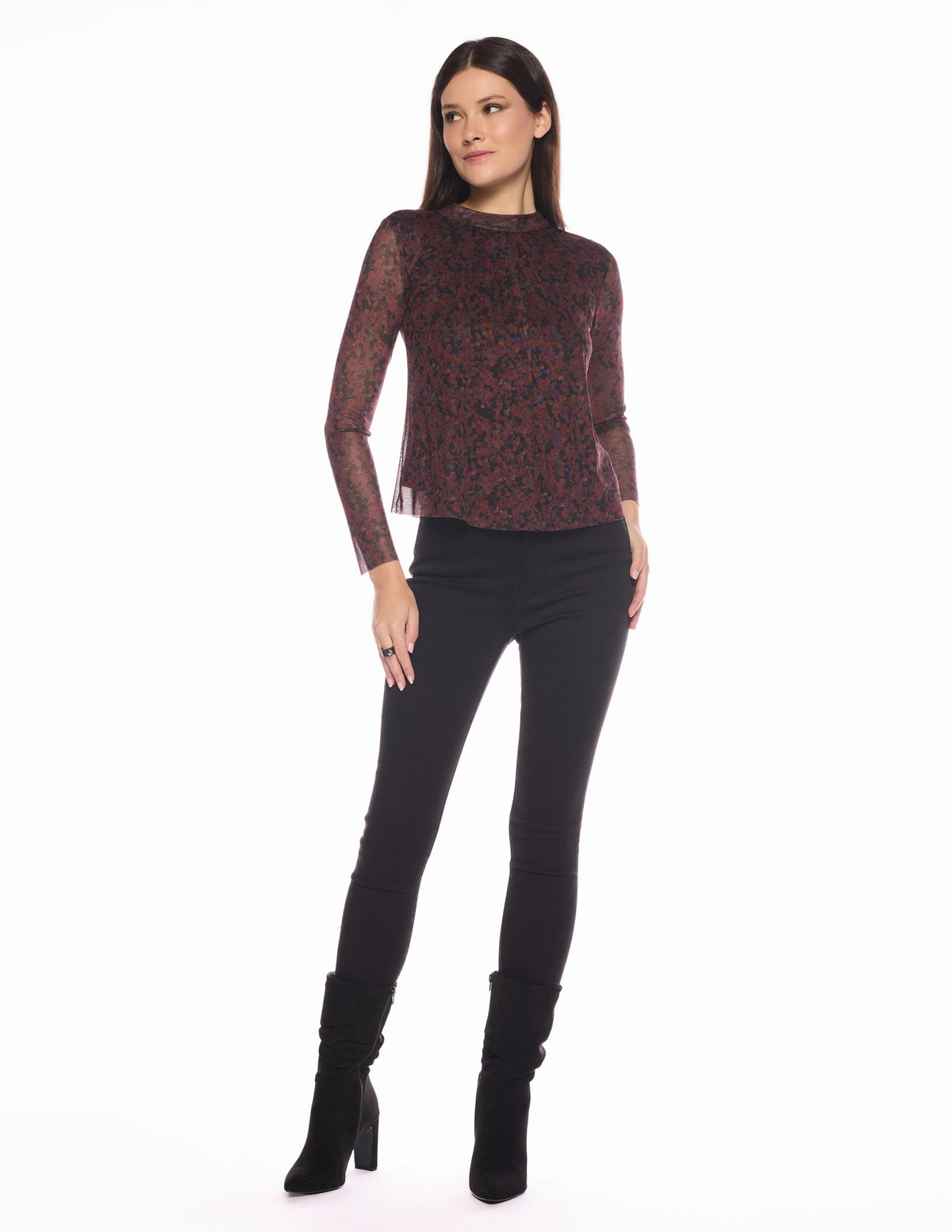 Viereck Mesh Sleeve Encore Blouse
