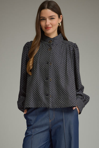 Bubble Hem Denim Shirt Jacket