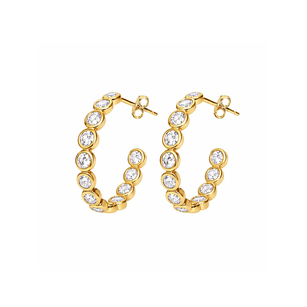 Chloe & Lois White CZ Hoop Earrings
