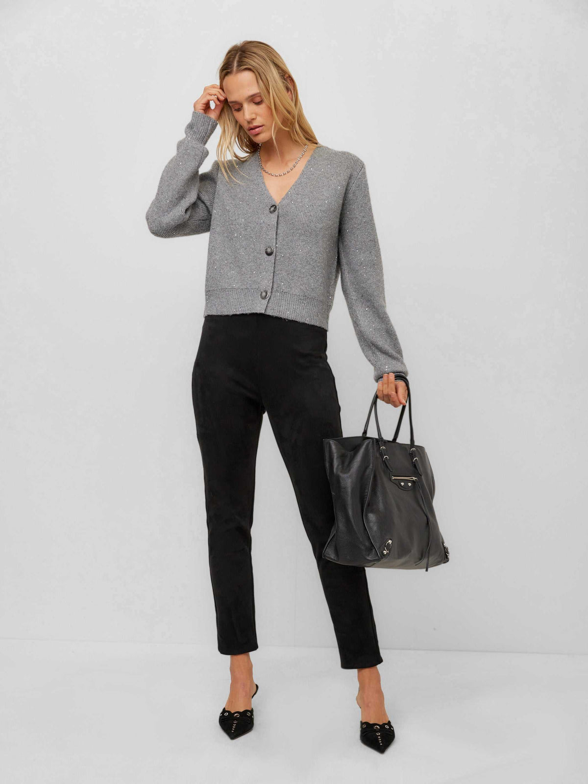 Fifteen Twenty Danae Ankle Faux Suede Knit Pant