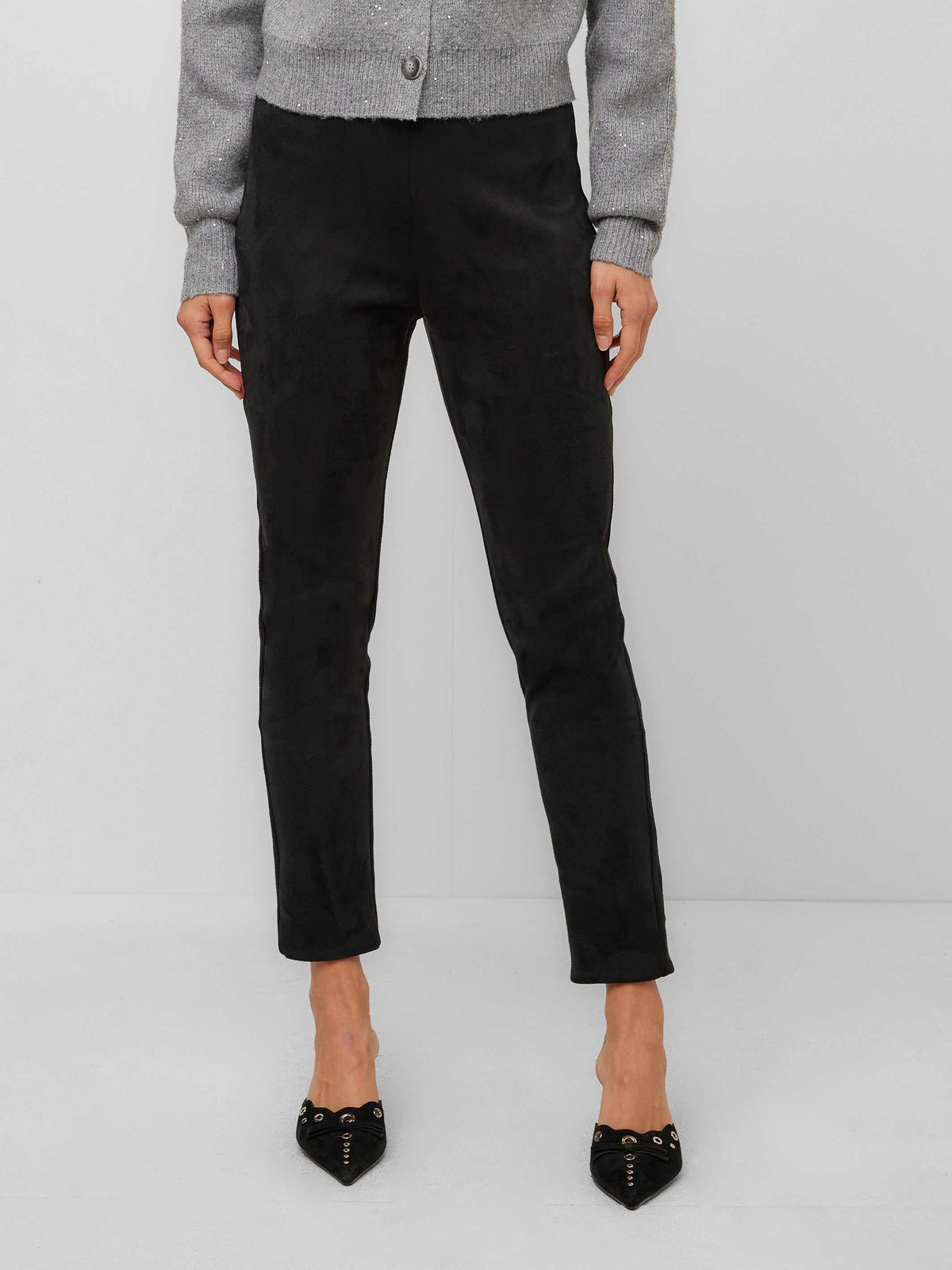 Fifteen Twenty Danae Ankle Faux Suede Knit Pant