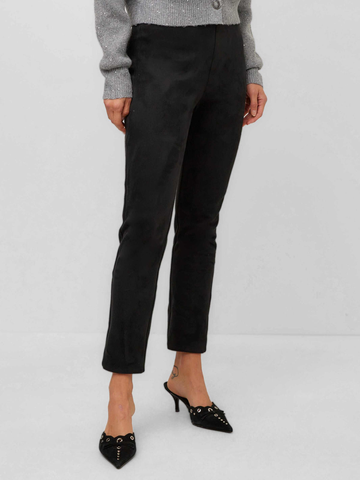Fifteen Twenty Danae Ankle Faux Suede Knit Pant
