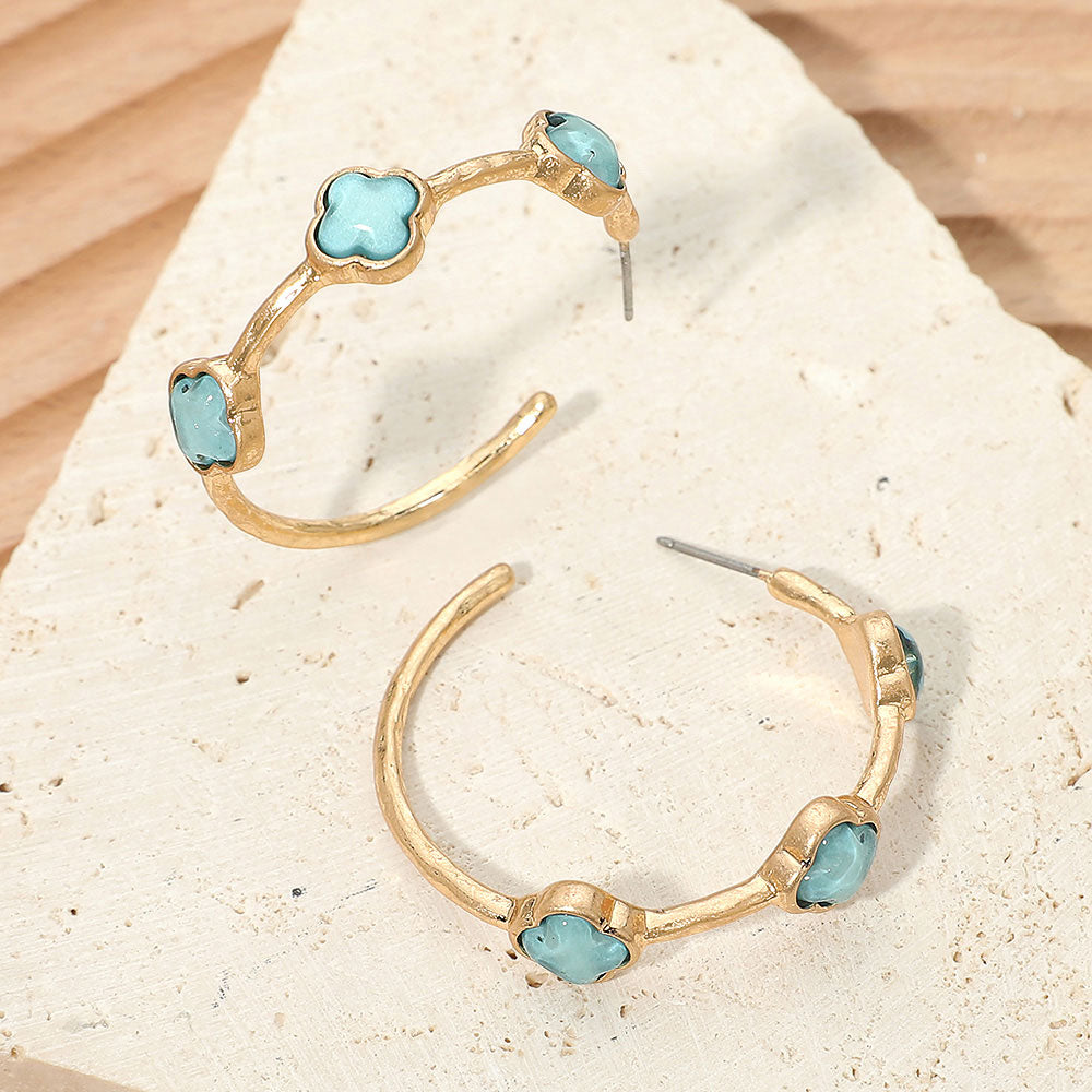 Quatrefoil Hoop Earrings