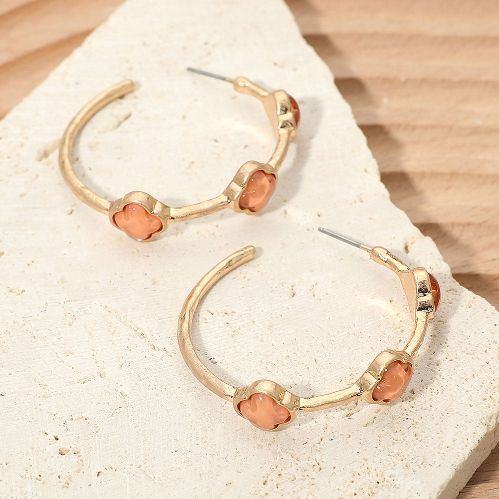 Quatrefoil Hoop Earrings