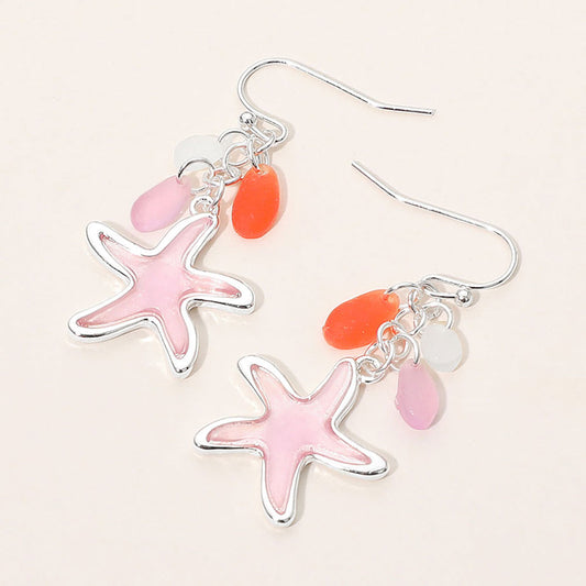 Sea Glass Strafish Drop Dangle Earring