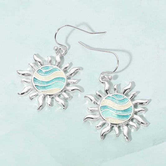Sunburst Charm Dangle Earring
