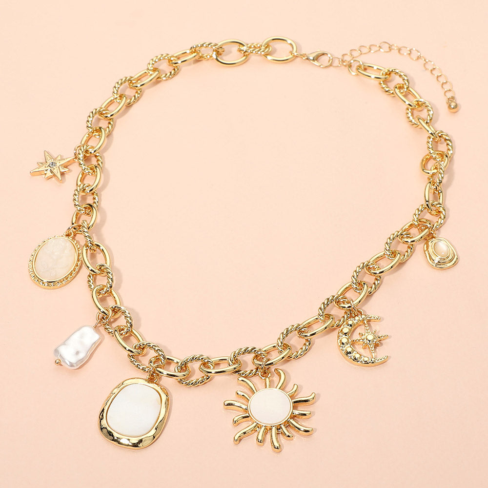 Celestial Charm Chunky Chain Necklace