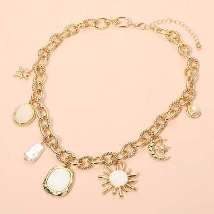 Celestial Charm Chunky Chain Necklace