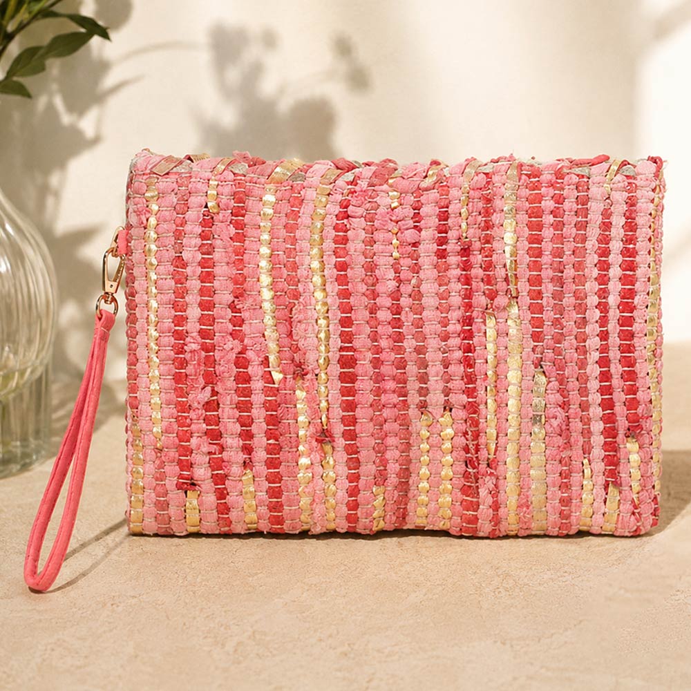 Boho Textured Crossbody Clutch