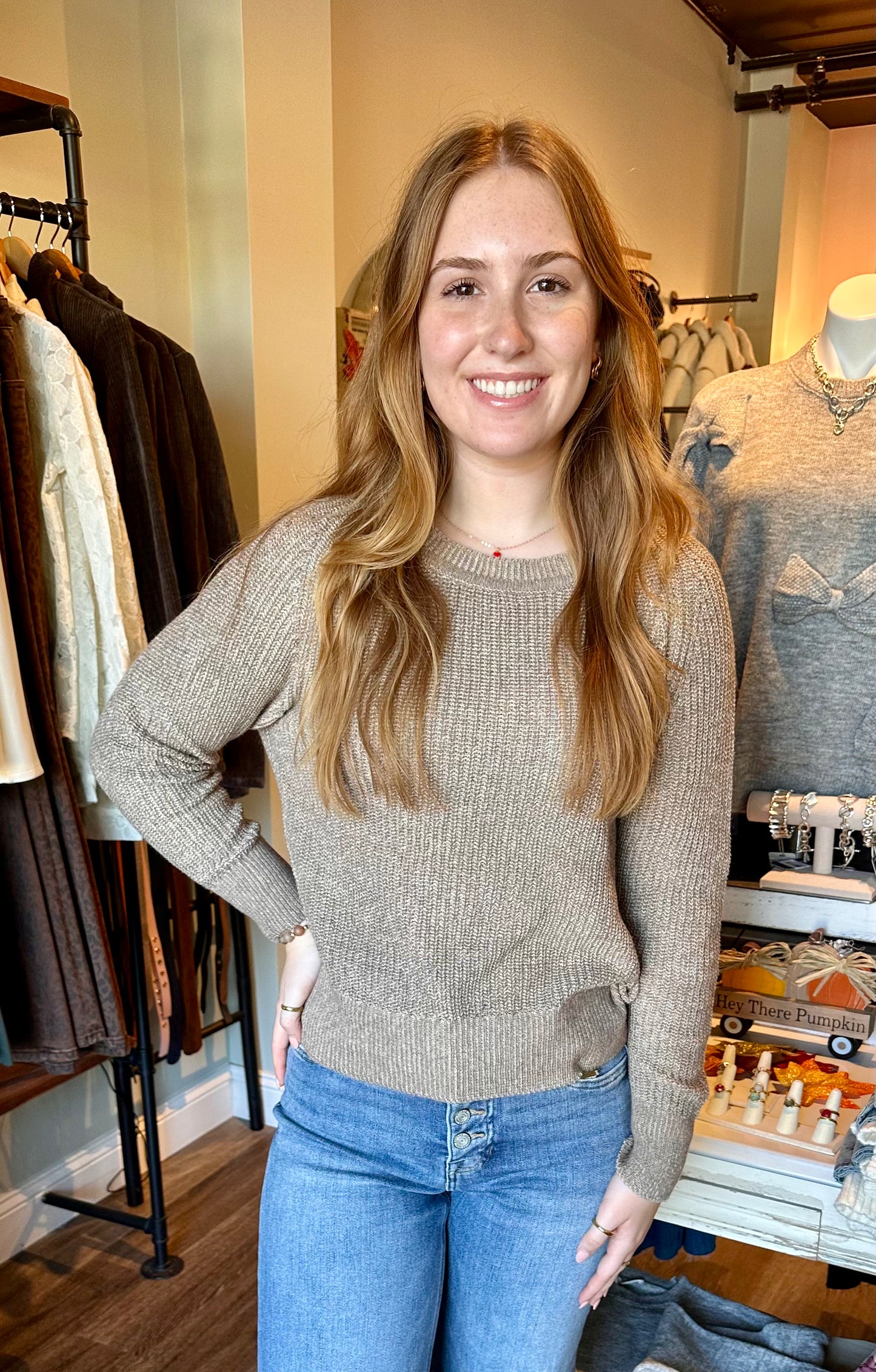 Hasson Raglan Crew Neck Sweater