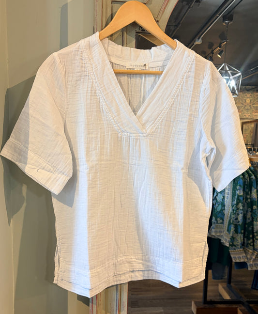 Mododoc Half Sleeve V-Neck Top