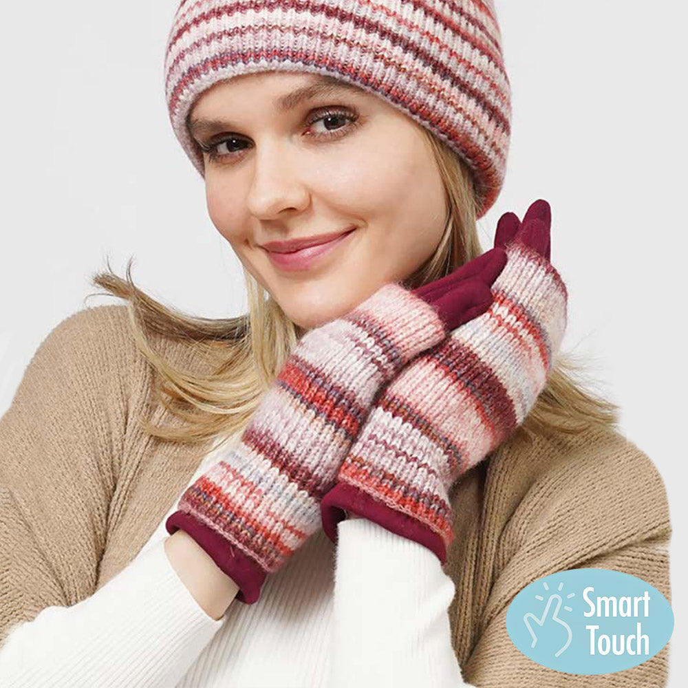 3 in 1 Multi Colored Touch Smart Gloves